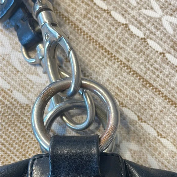 Sigrid Olsen Black Studded Leather Tote Bag Fully Lined - Picture 5 of 12